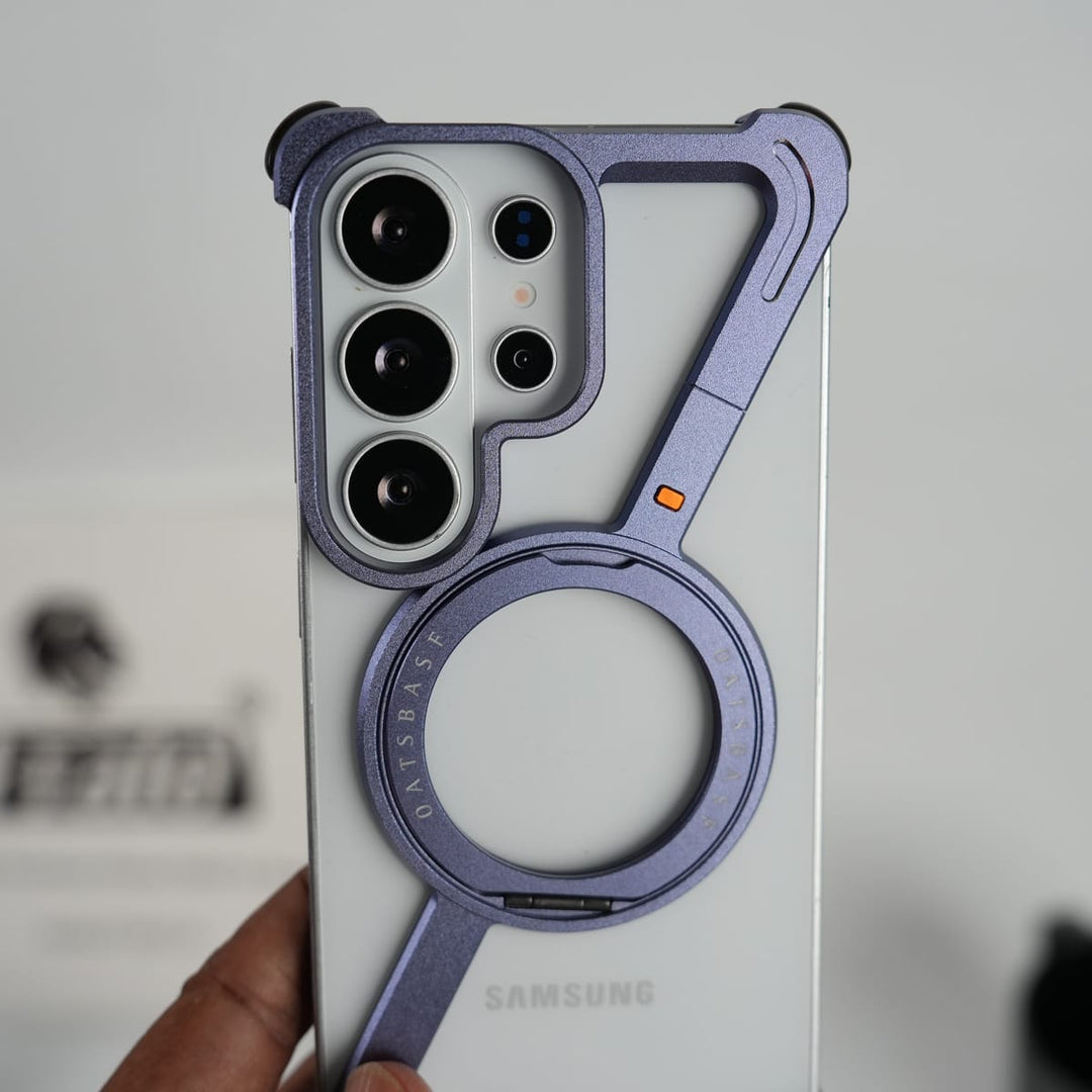 FRATO Samsung S26 Ultra Galaxy S26 Ultra Frameless Z Shape Metal Case with Rotating Stand