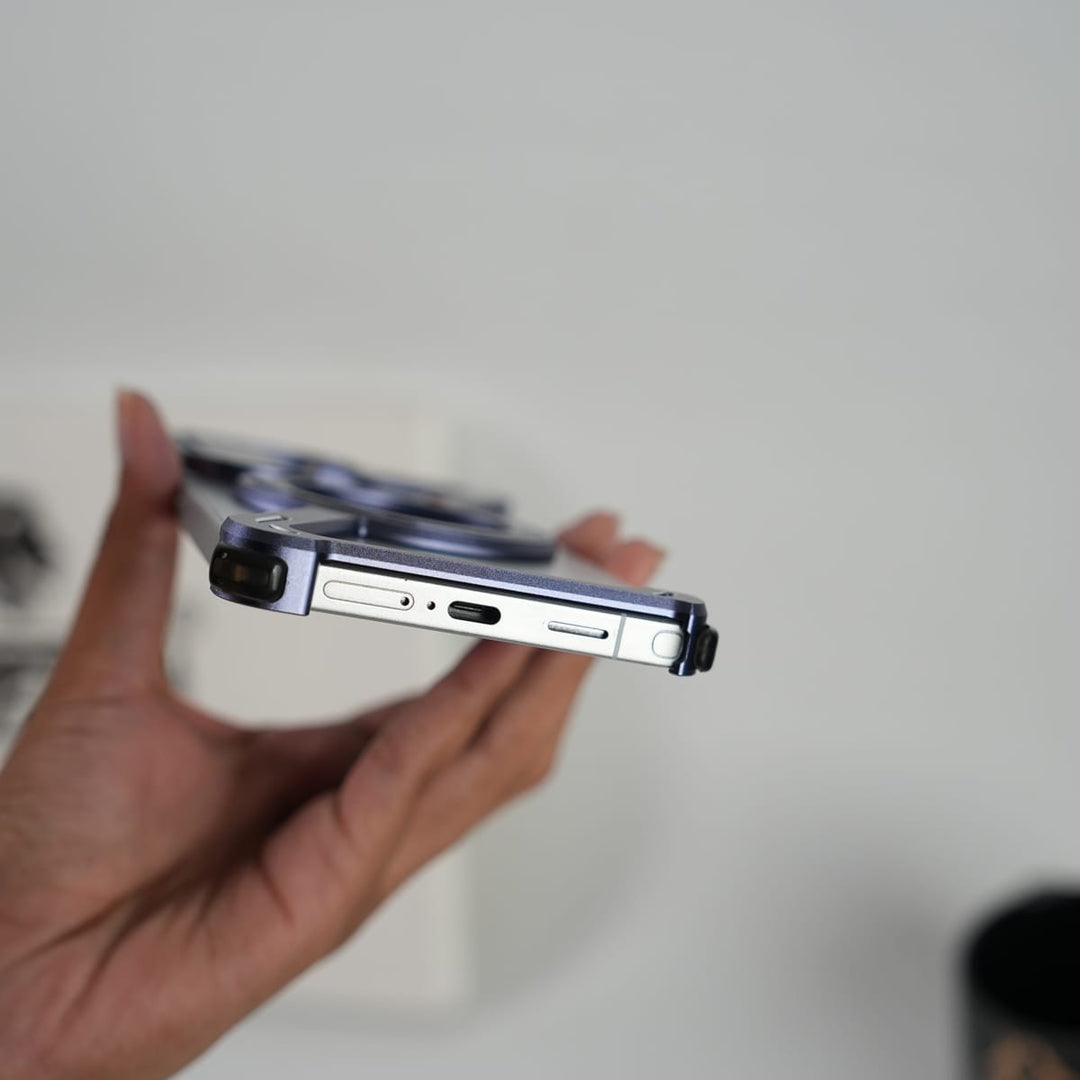 FRATO Samsung S26 Ultra Galaxy S26 Ultra Frameless Z Shape Metal Case with Rotating Stand