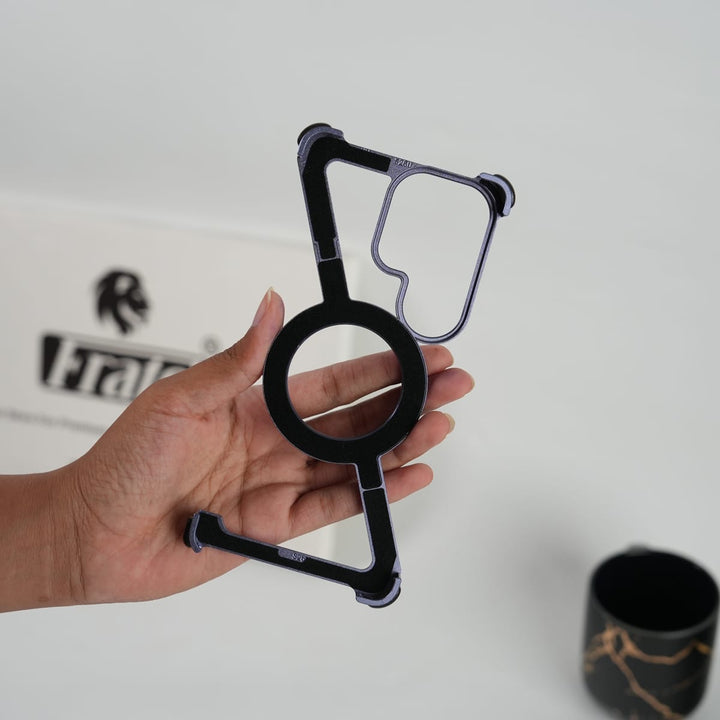 FRATO Samsung S26 Ultra Galaxy S26 Ultra Frameless Z Shape Metal Case with Rotating Stand