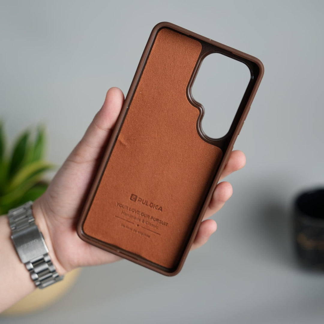 FRATO Samsung S26 Ultra Galaxy S26 Ultra Leather Case | Classic Middle Stitched PU Back Cover