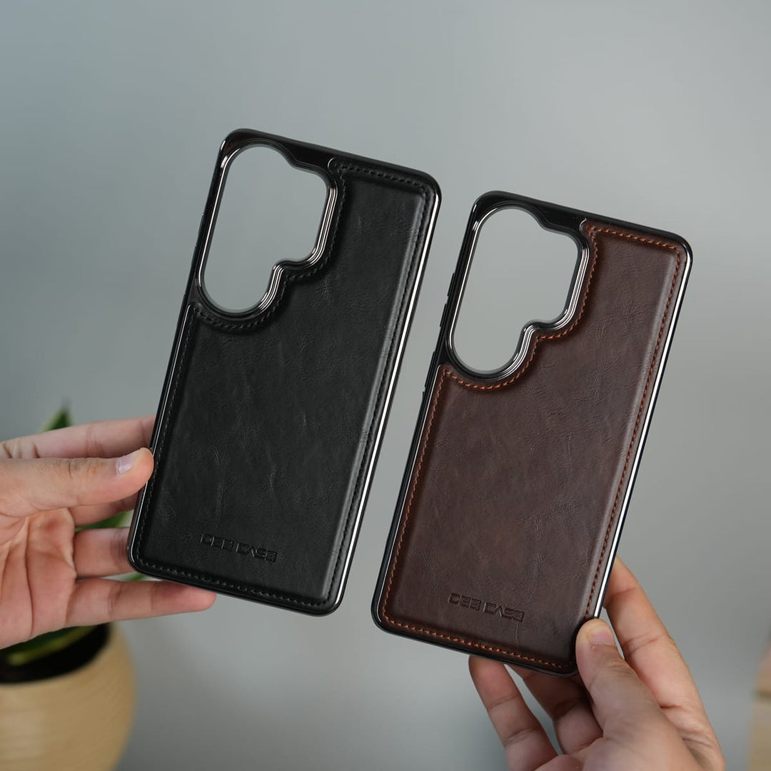 FRATO Samsung S26 Ultra Galaxy S26 Ultra Leather Case | Classic Side Chrome Back Cover