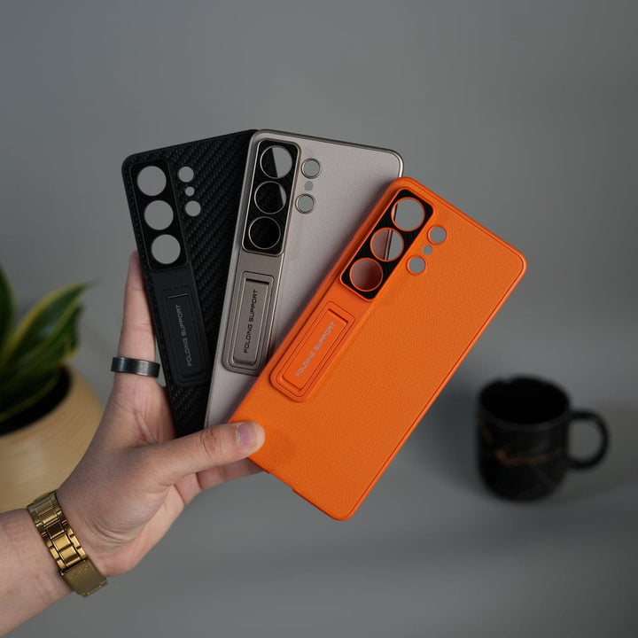 FRATO Samsung S26 Ultra Galaxy S26 Ultra Leather Texture Case with Folding Stand &amp; Camera Protection | Shockproof Slim Cover