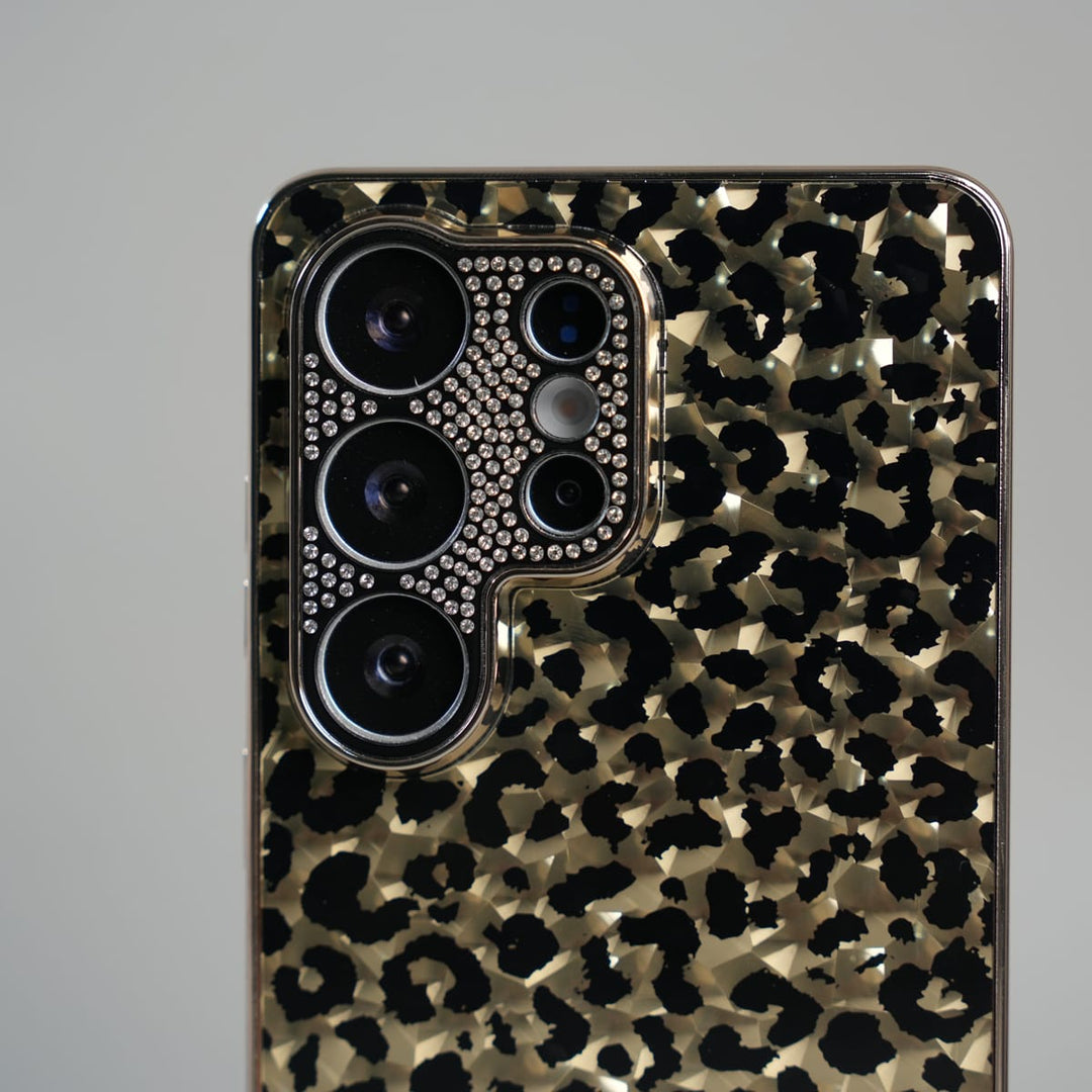 FRATO Samsung S26 Ultra Galaxy S26 Ultra Luxury Leopard Crystal Case with Rhinestone Camera Frame &amp; Glossy Finish