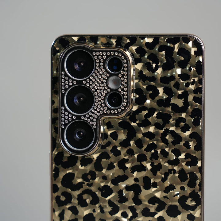 FRATO Samsung S26 Ultra Galaxy S26 Ultra Luxury Leopard Crystal Case with Rhinestone Camera Frame &amp; Glossy Finish