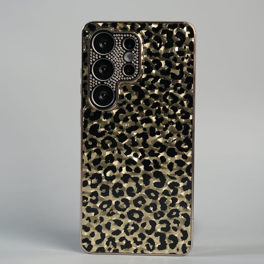 FRATO Samsung S26 Ultra Galaxy S26 Ultra Luxury Leopard Crystal Case with Rhinestone Camera Frame & Glossy Finish
