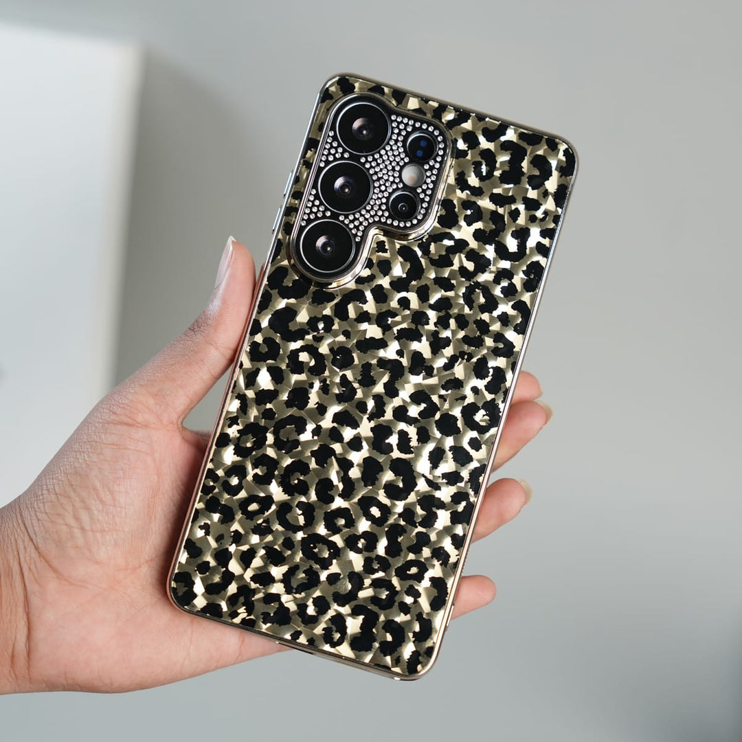 FRATO Samsung S26 Ultra Galaxy S26 Ultra Luxury Leopard Crystal Case with Rhinestone Camera Frame &amp; Glossy Finish