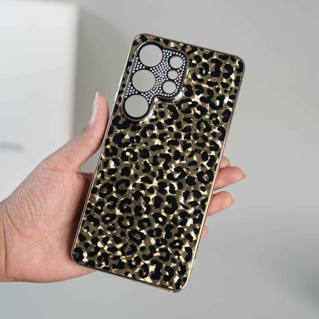 FRATO Samsung S26 Ultra Galaxy S26 Ultra Luxury Leopard Crystal Case with Rhinestone Camera Frame &amp; Glossy Finish