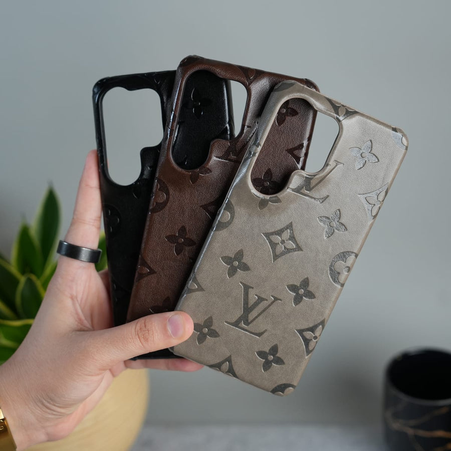 Galaxy S25 Ultra Luxury PU Leather Fashion Brand Case Cover
