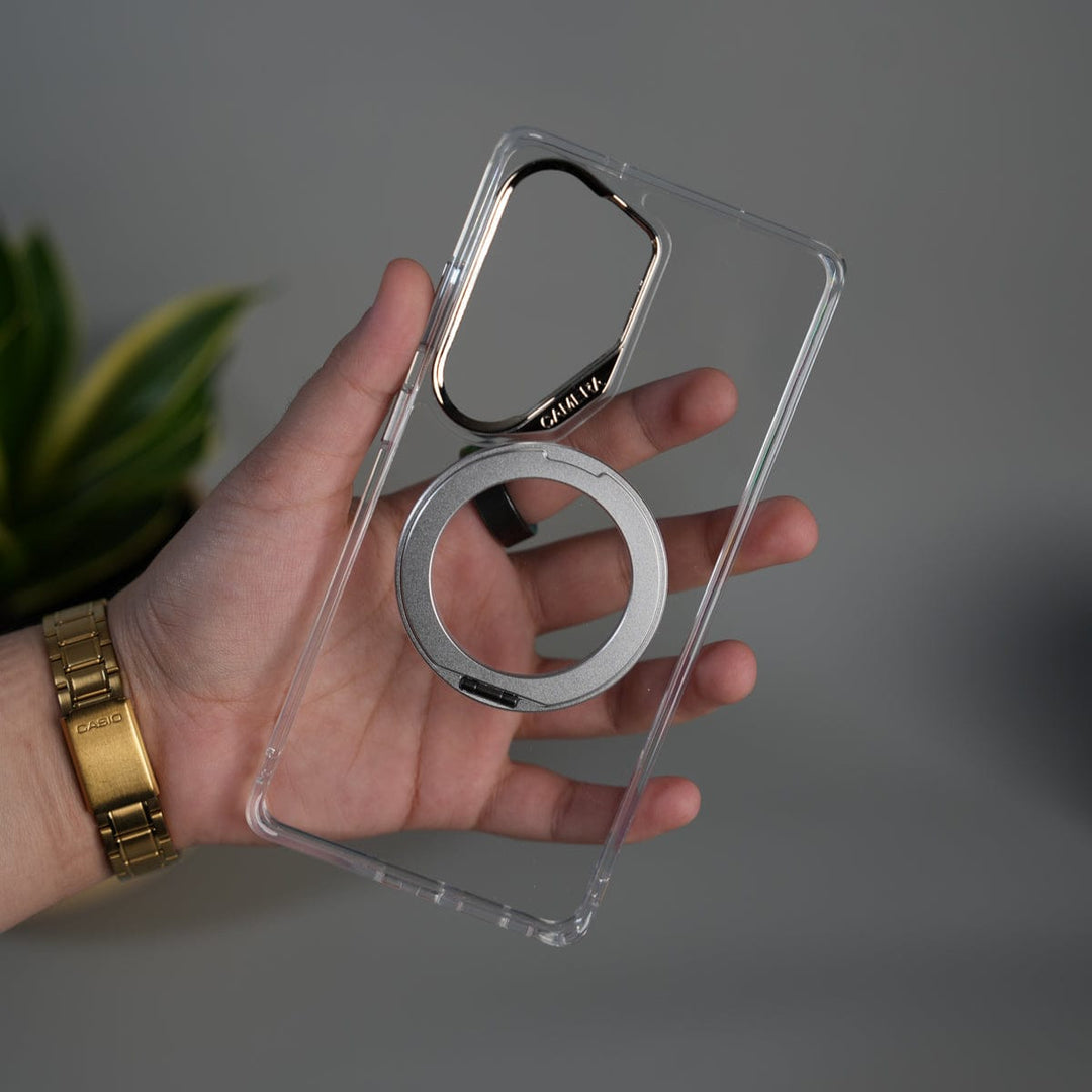 FRATO Samsung S26 Ultra Galaxy S26 Ultra Magnetic Clear Case with Metal Ring Stand | Transparent Shockproof Cover