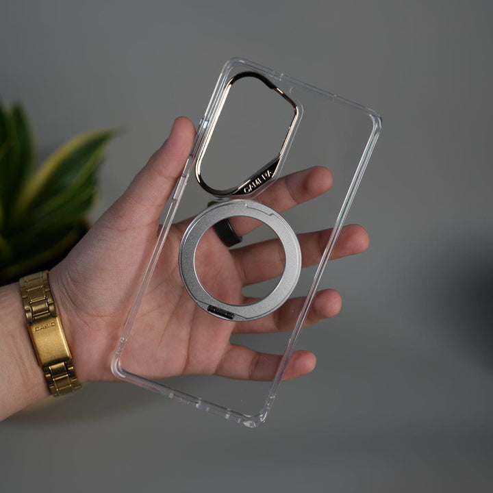 FRATO Samsung S26 Ultra Galaxy S26 Ultra Magnetic Clear Case with Metal Ring Stand | Transparent Shockproof Cover