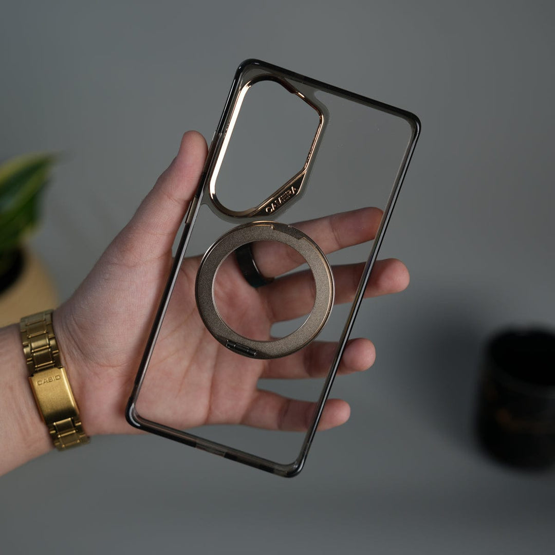 FRATO Samsung S26 Ultra Galaxy S26 Ultra Magnetic Clear Case with Metal Ring Stand | Transparent Shockproof Cover