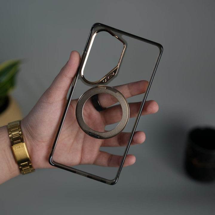 FRATO Samsung S26 Ultra Galaxy S26 Ultra Magnetic Clear Case with Metal Ring Stand | Transparent Shockproof Cover