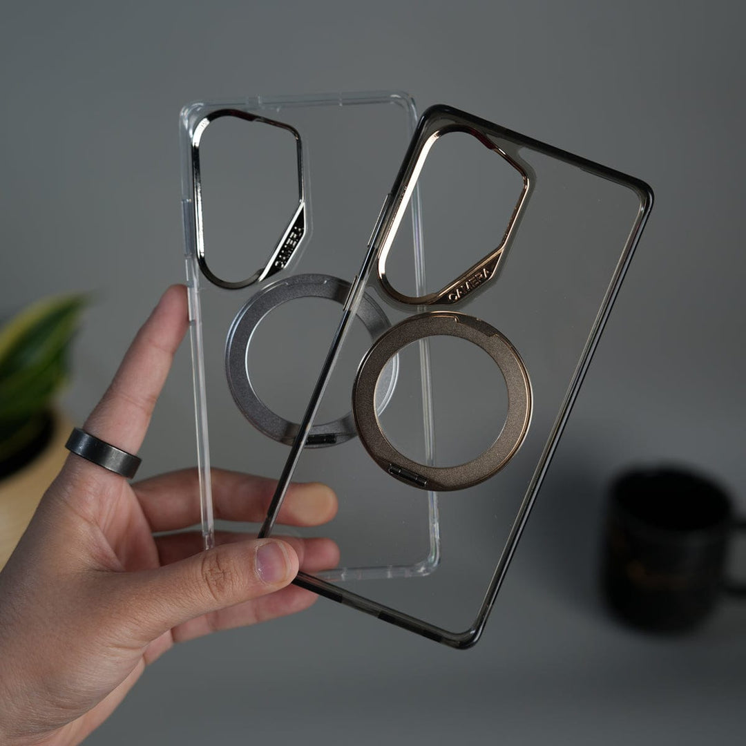 FRATO Samsung S26 Ultra Galaxy S26 Ultra Magnetic Clear Case with Metal Ring Stand | Transparent Shockproof Cover