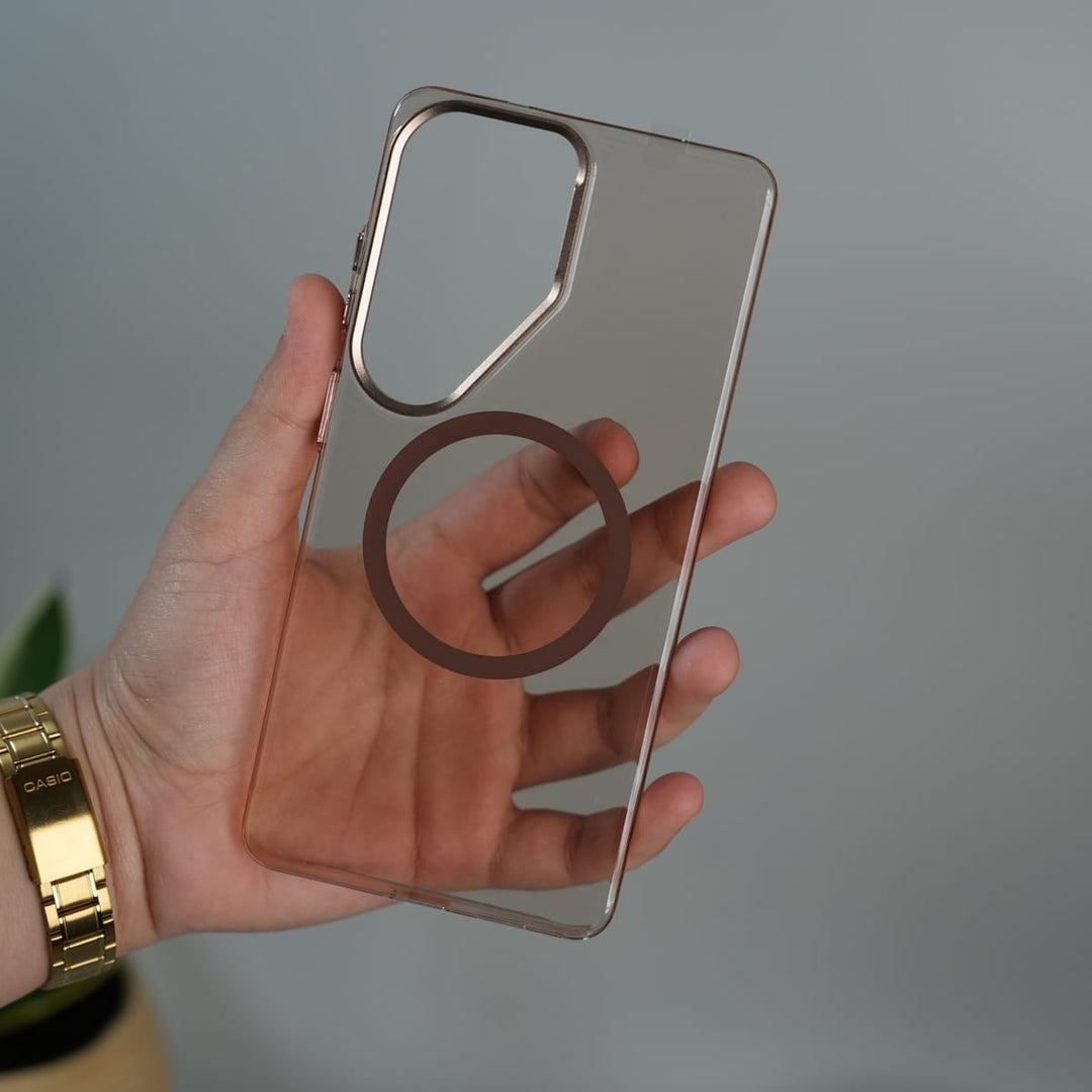 FRATO Samsung S26 Ultra Galaxy S26 Ultra Non Yellowing Transparent MagSafe Back Cover with Magnetic Ring & Camera Protection | Desert