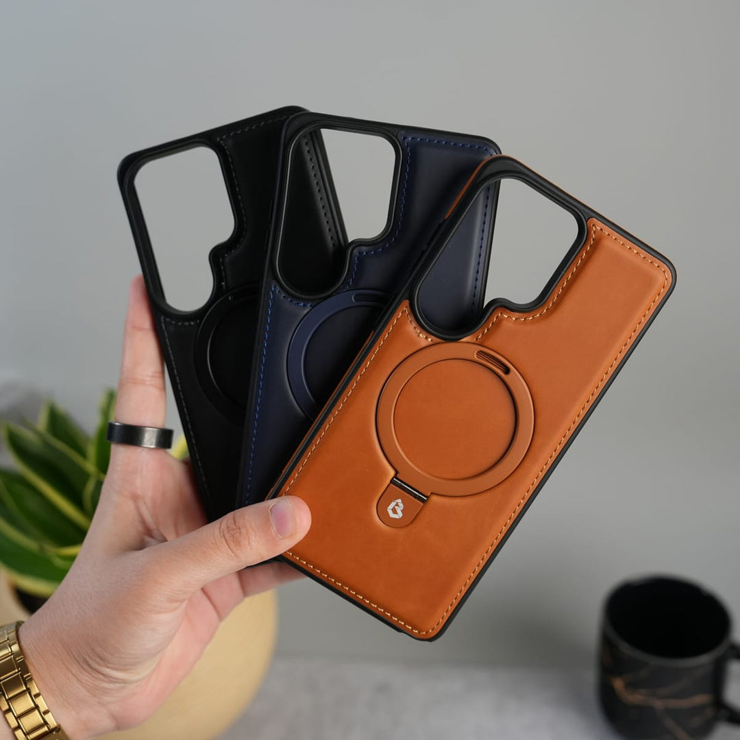 FRATO Samsung S26 Ultra Galaxy S26 Ultra Premium Leather MagSafe Case with Kickstand & Camera Protection | Luxury Slim Cover