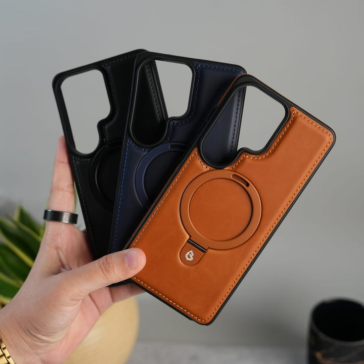 FRATO Samsung S26 Ultra Galaxy S26 Ultra Premium Leather MagSafe Case with Kickstand & Camera Protection | Luxury Slim Cover