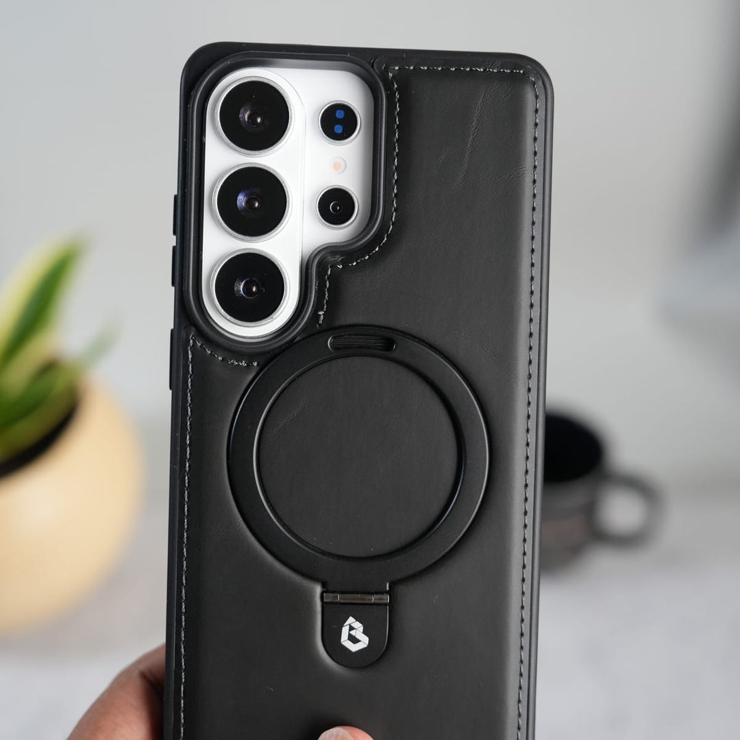 FRATO Samsung S26 Ultra Galaxy S26 Ultra Premium Leather MagSafe Case with Kickstand & Camera Protection | Luxury Slim Cover