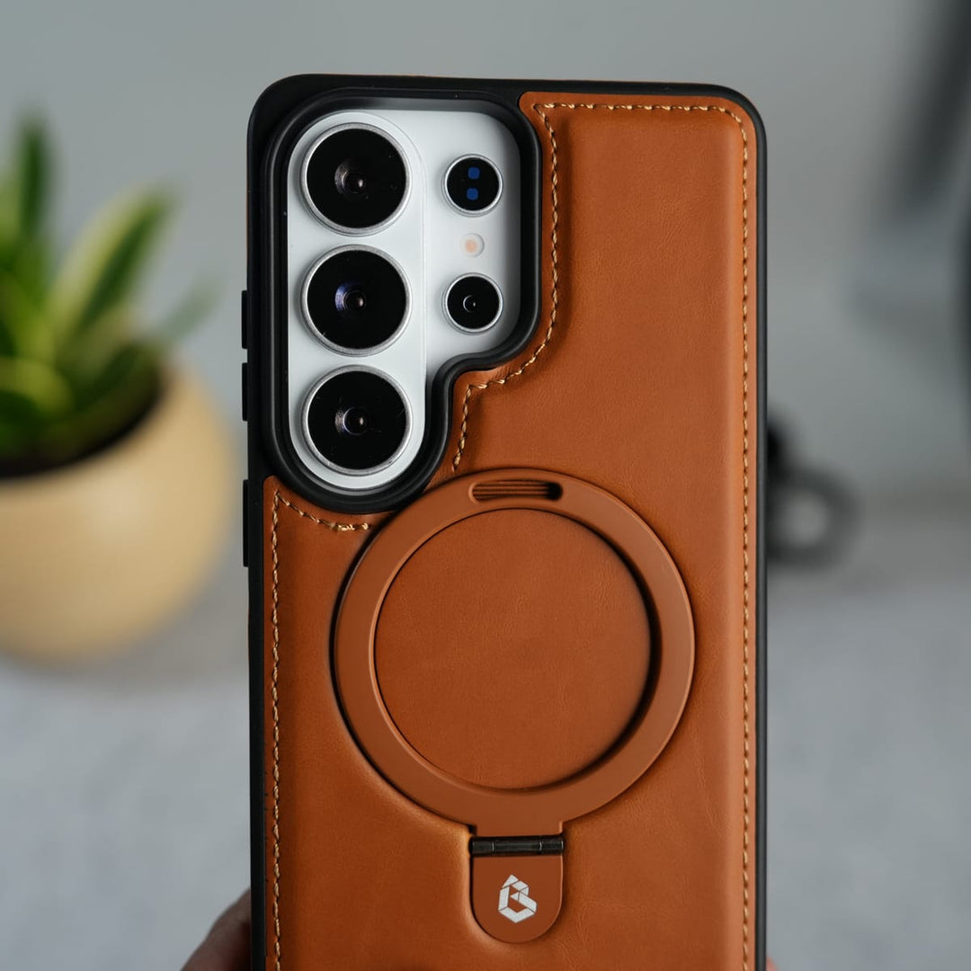 FRATO Samsung S26 Ultra Galaxy S26 Ultra Premium Leather MagSafe Case with Kickstand & Camera Protection | Luxury Slim Cover