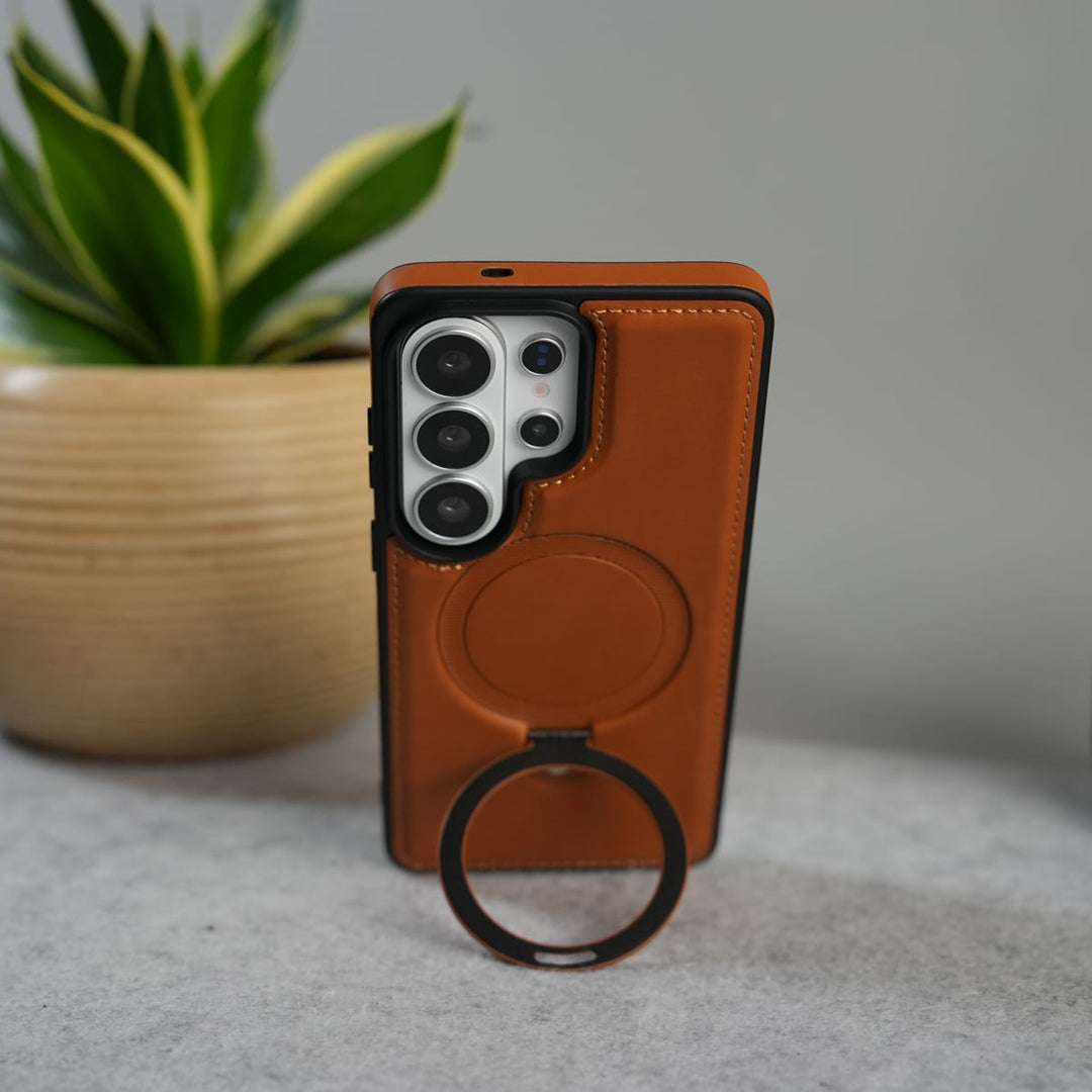 FRATO Samsung S26 Ultra Galaxy S26 Ultra Premium Leather MagSafe Case with Kickstand & Camera Protection | Luxury Slim Cover