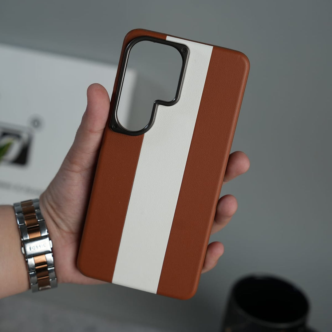 FRATO Samsung S26 Ultra Galaxy S26 Ultra Premium Leather Stripe Case Cover