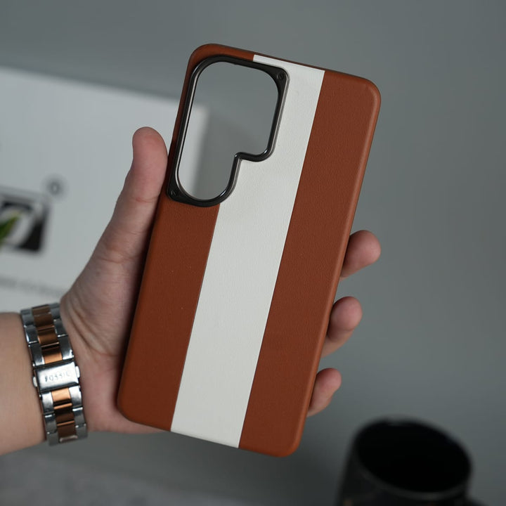 FRATO Samsung S26 Ultra Galaxy S26 Ultra Premium Leather Stripe Case Cover