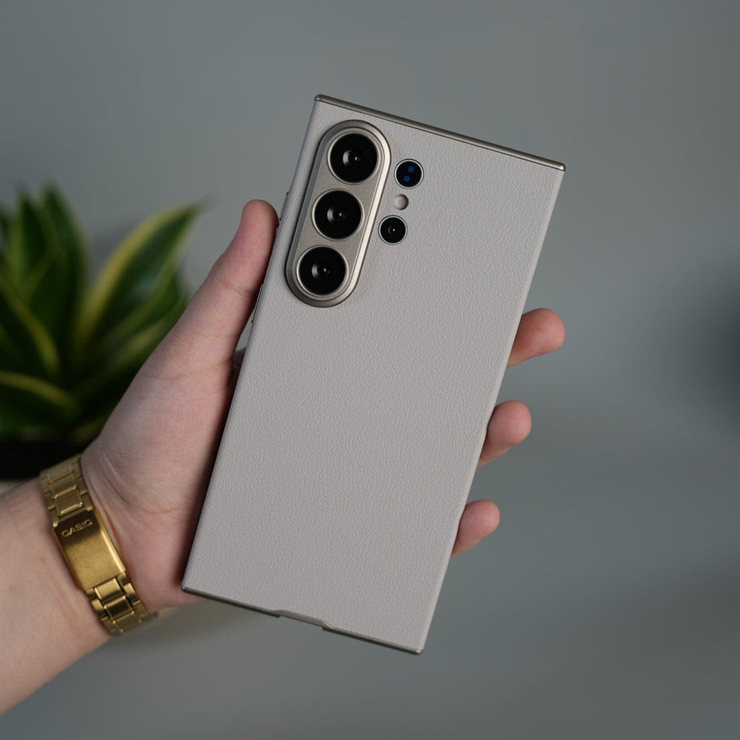 FRATO Samsung S26 Ultra Galaxy S26 Ultra Premium PU Leather Case | Slim Matte Finish Back Cover with Camera Protection | Beige