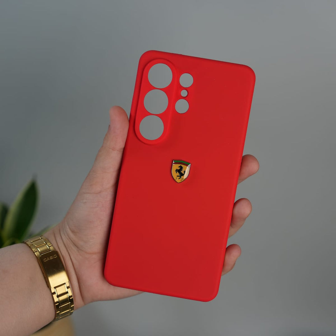 FRATO Samsung S26 Ultra Galaxy S26 Ultra Sports Car Logo Liquid Silicone Case Cover | RED