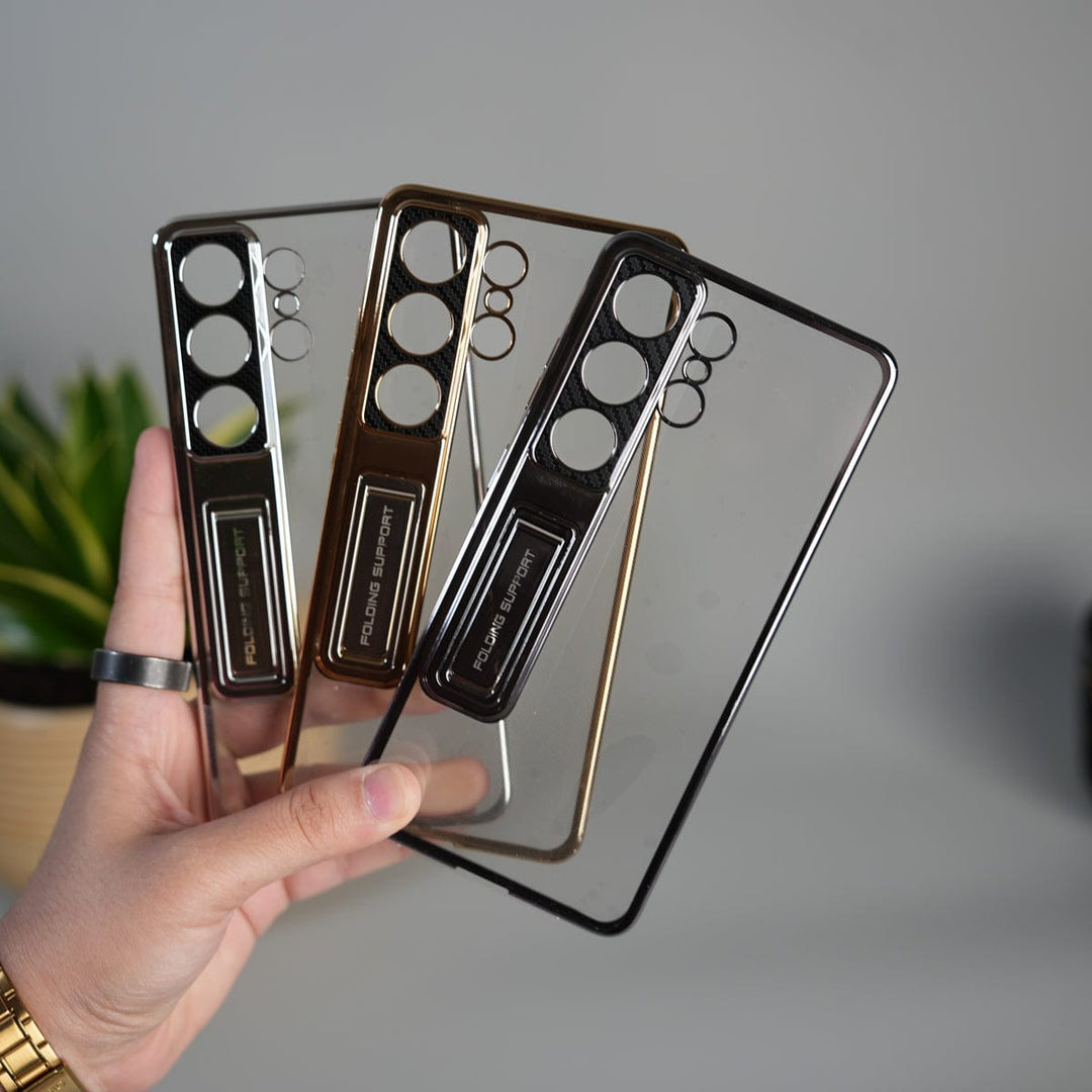 FRATO Samsung S26 Ultra Galaxy S26 Ultra Transparent Case with Folding Stand & Camera Protection | Shockproof Clear Back Cover