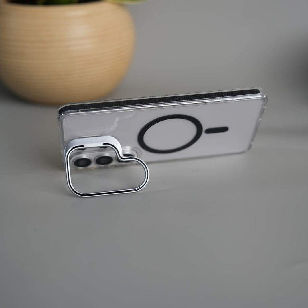 FRATO Samsung S26 Ultra Galaxy S26 Ultra Transparent MagSafe Cover With Metal Camera Bump Kick Stand