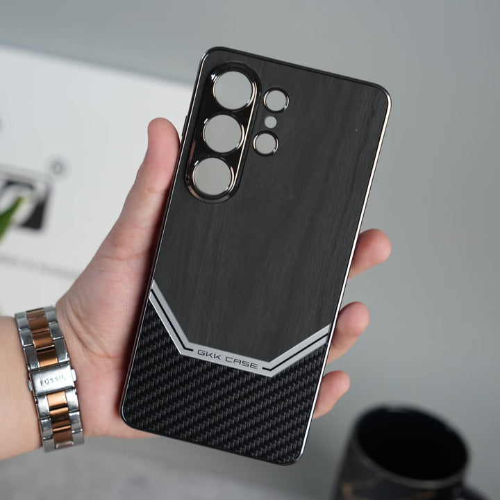 FRATO Samsung S26 Ultra GKK Electroplated Leather-like Wood Grain Cover for Galaxy S26 Ultra