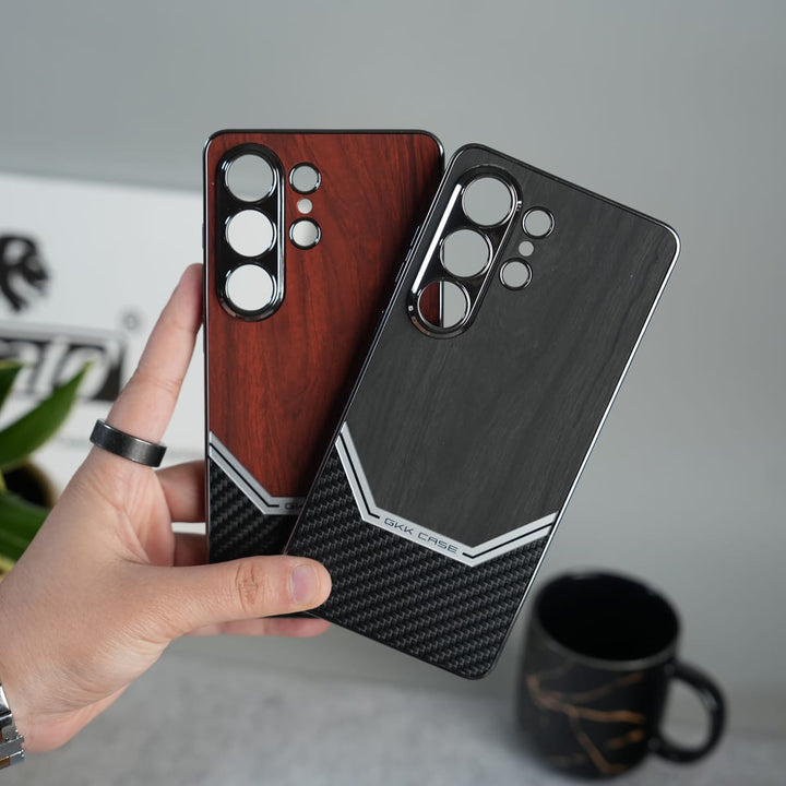 FRATO Samsung S26 Ultra GKK Electroplated Leather-like Wood Grain Cover for Galaxy S26 Ultra