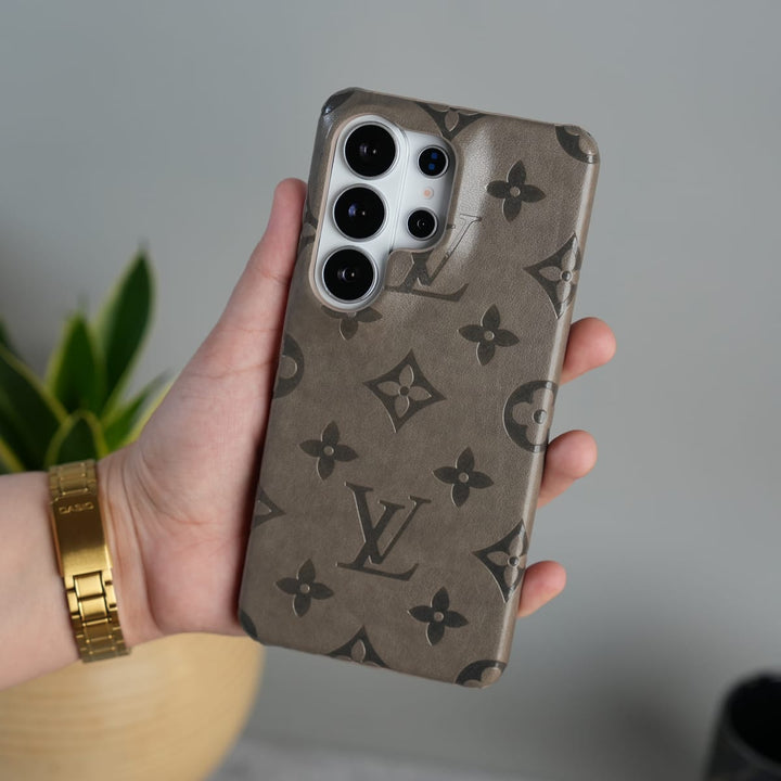 FRATO Samsung S26 Ultra Gray Galaxy S26 Ultra Luxury PU Leather Fashion Brand Case Cover