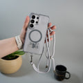 Galaxy S26 Ultra  Magnetic Sling Case Shockproof Cover with Adjustable Crossbody Strap