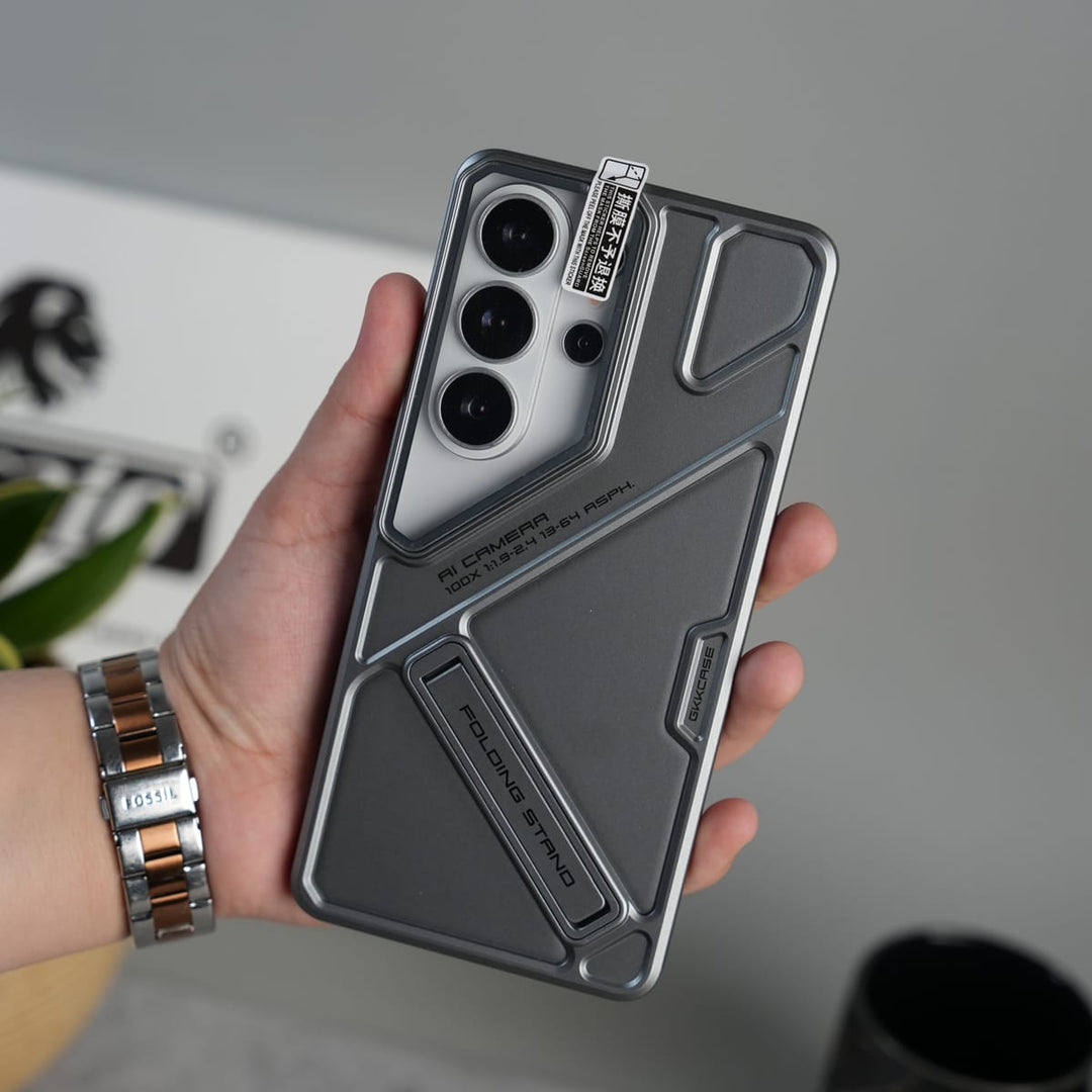 FRATO Samsung S26 Ultra Gray Galaxy S26 Ultra Matte Hard PC Stand Ultra Thin Lens Protection Back Case