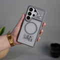 Galaxy S26 Ultra Transparent MagSafe Geometric Rubber Case