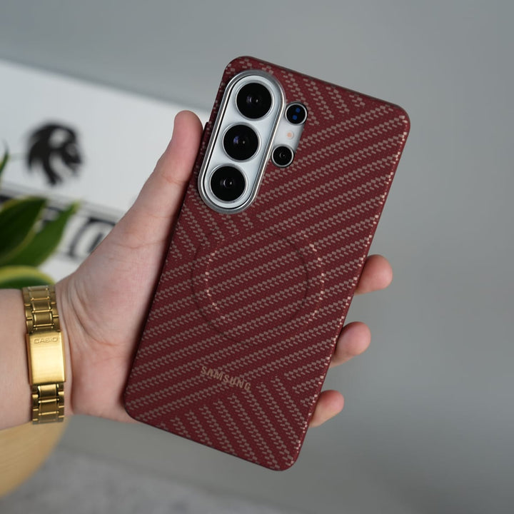 FRATO Samsung S26 Ultra Maroon Samsung Galaxy S26 Ultra Premium Woven Design Case