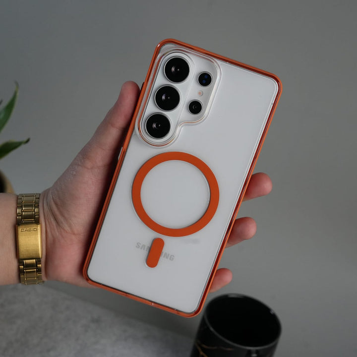 FRATO Samsung S26 Ultra Orange Galaxy S26 Ultra Clear MagSafe Case | Transparent Slim Shockproof Cover