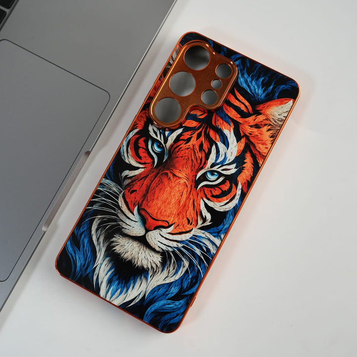 FRATO Samsung S26 Ultra S22 Ultra Galaxy Ultra Series Tiger Face Chrome Armor Case