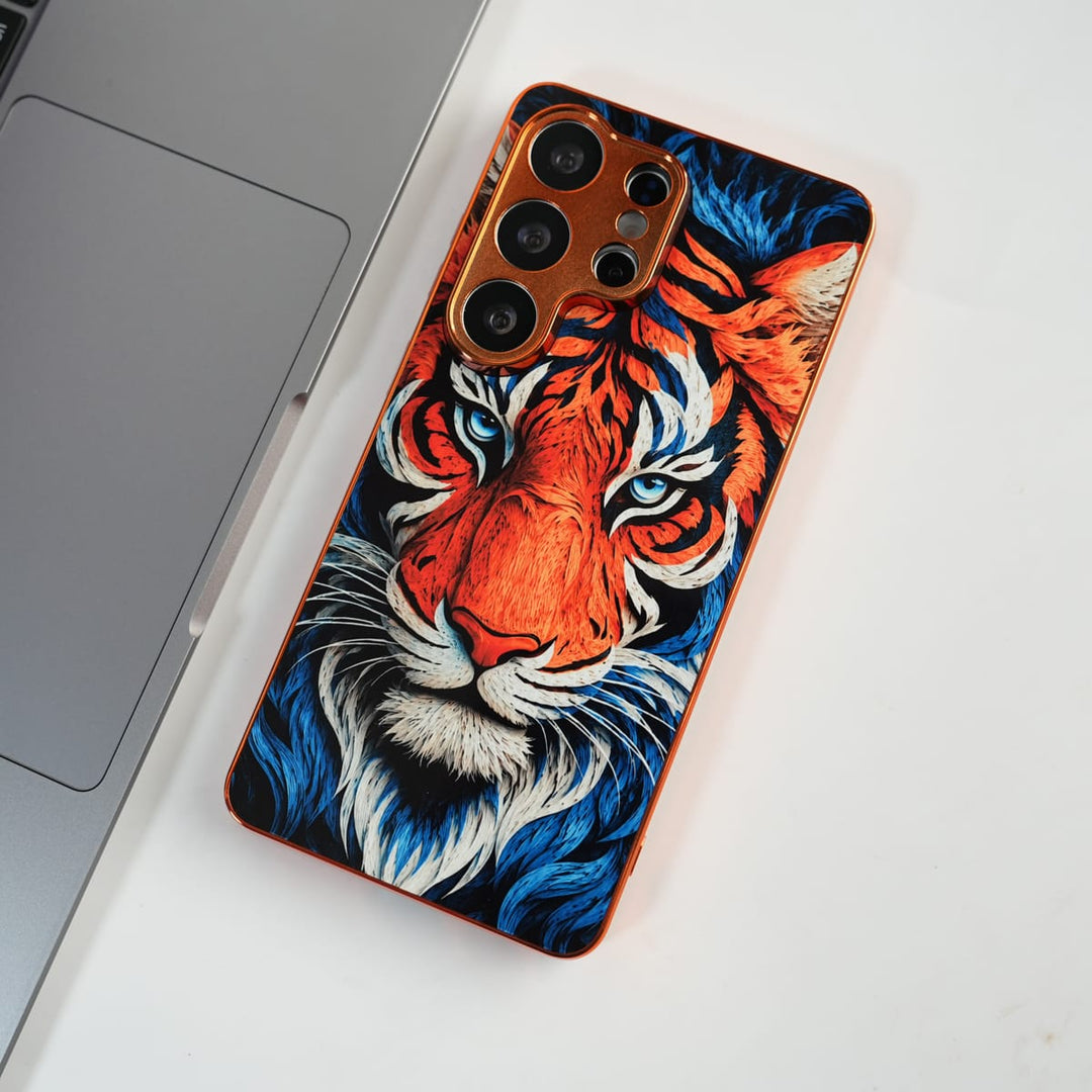 FRATO Samsung S26 Ultra S25 Ultra Galaxy Ultra Series Tiger Face Chrome Armor Case