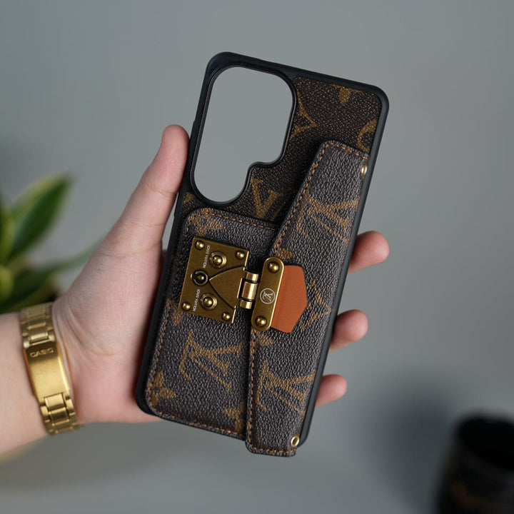 FRATO Samsung S26 Ultra Samsung Galaxy S26 Ultra Brand Leather Card Holder Slot Lock Sling Cover