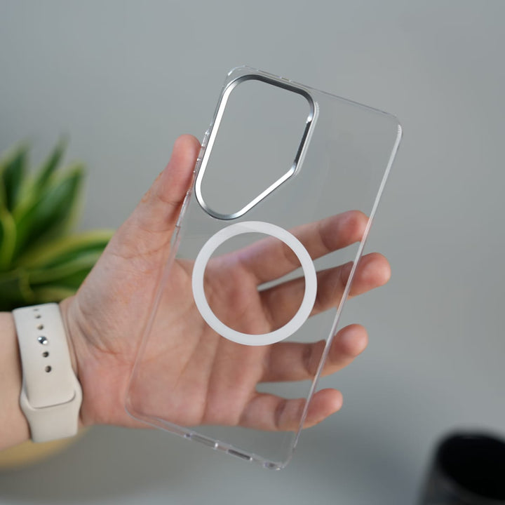 FRATO Samsung S26 Ultra Transparent Galaxy S26 Ultra Non Yellowing Transparent MagSafe Back Cover with Magnetic Ring &amp; Camera Protection