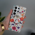 Galaxy S25 Ultra Premium Floral Leather MagSafe Case Back Cover
