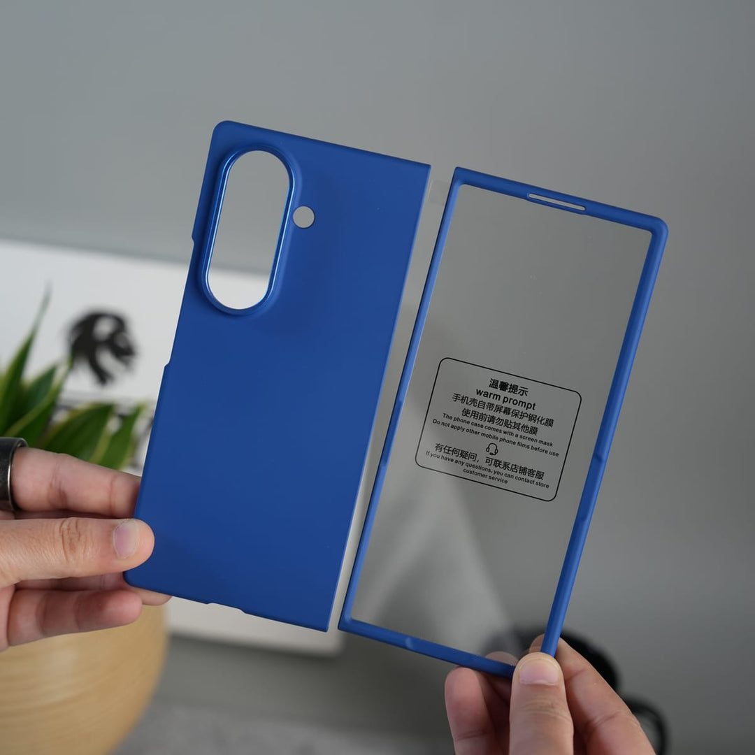 FRATO Samsung Z Fold 7 Glass Blue Galaxy Z Fold 7 Matte Slim Protective Case