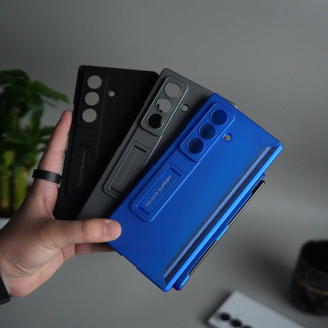 FRATO Samsung Z Fold 7 Glass Galaxy Z Fold 7 Case with S Pen Holder & Kickstand | Front + Back Protection Cover