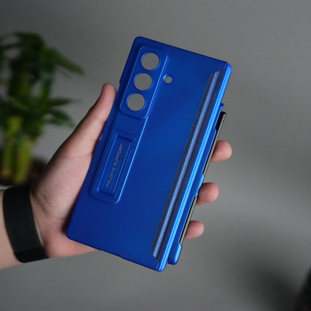 FRATO Samsung Z Fold 7 Glass Galaxy Z Fold 7 Case with S Pen Holder & Kickstand | Front + Back Protection Cover