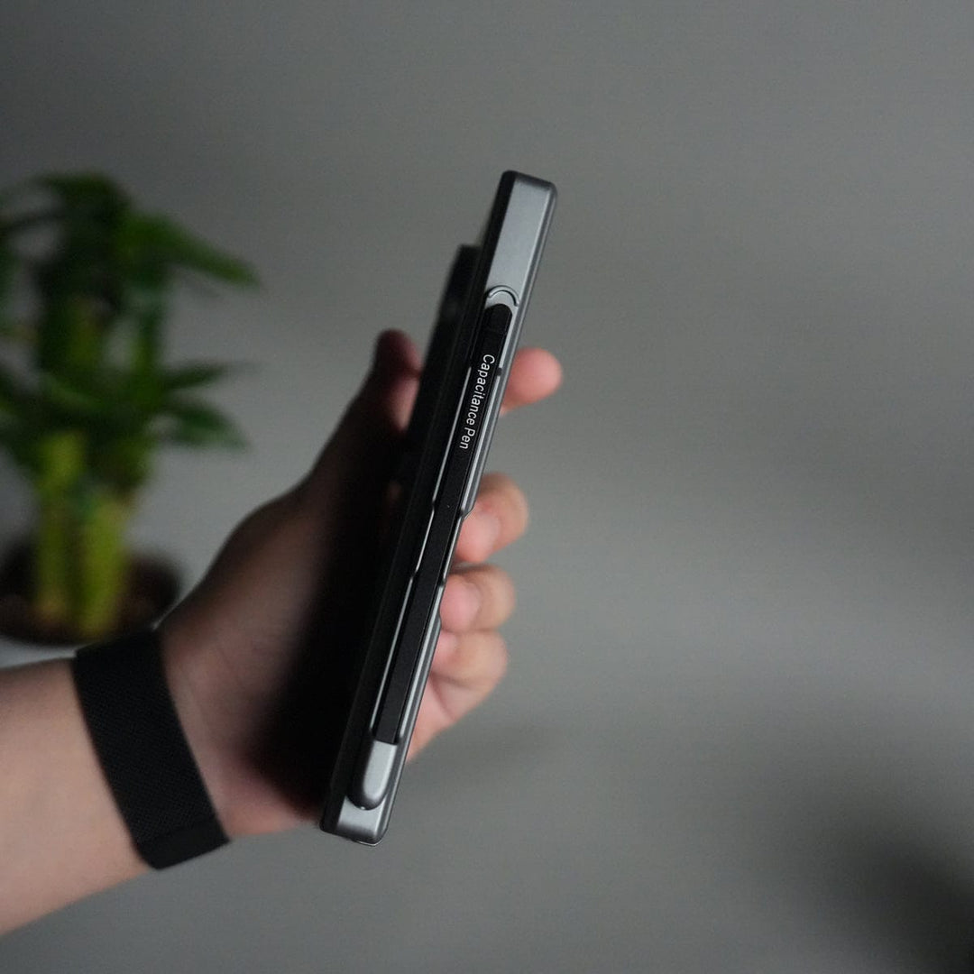 FRATO Samsung Z Fold 7 Glass Galaxy Z Fold 7 Case with S Pen Holder & Kickstand | Front + Back Protection Cover