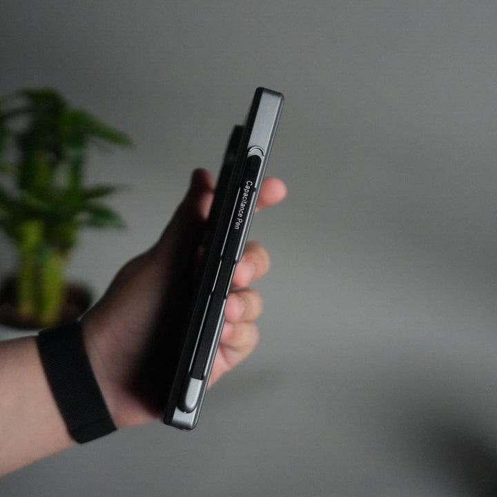 FRATO Samsung Z Fold 7 Glass Galaxy Z Fold 7 Case with S Pen Holder & Kickstand | Front + Back Protection Cover