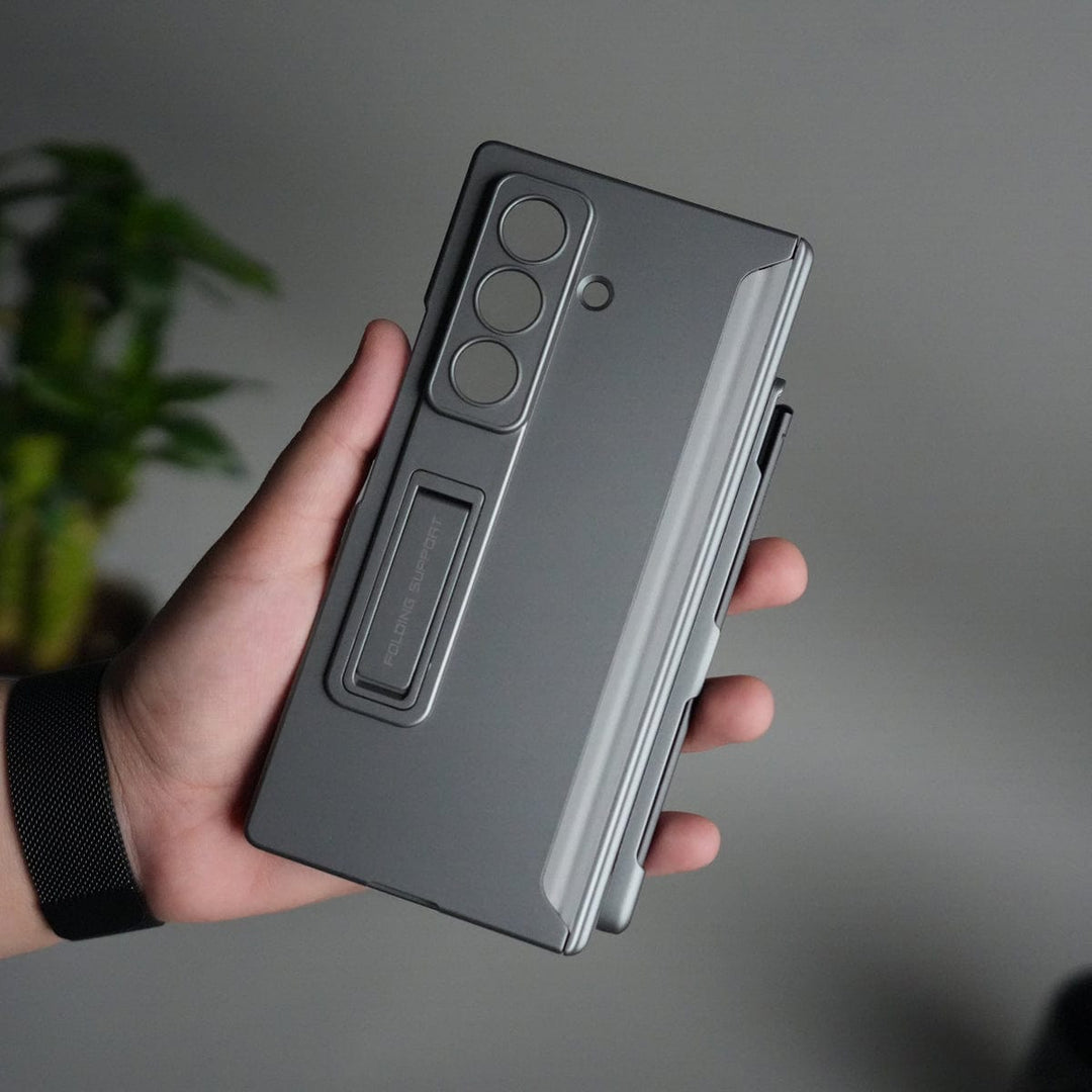 FRATO Samsung Z Fold 7 Glass Galaxy Z Fold 7 Case with S Pen Holder & Kickstand | Front + Back Protection Cover