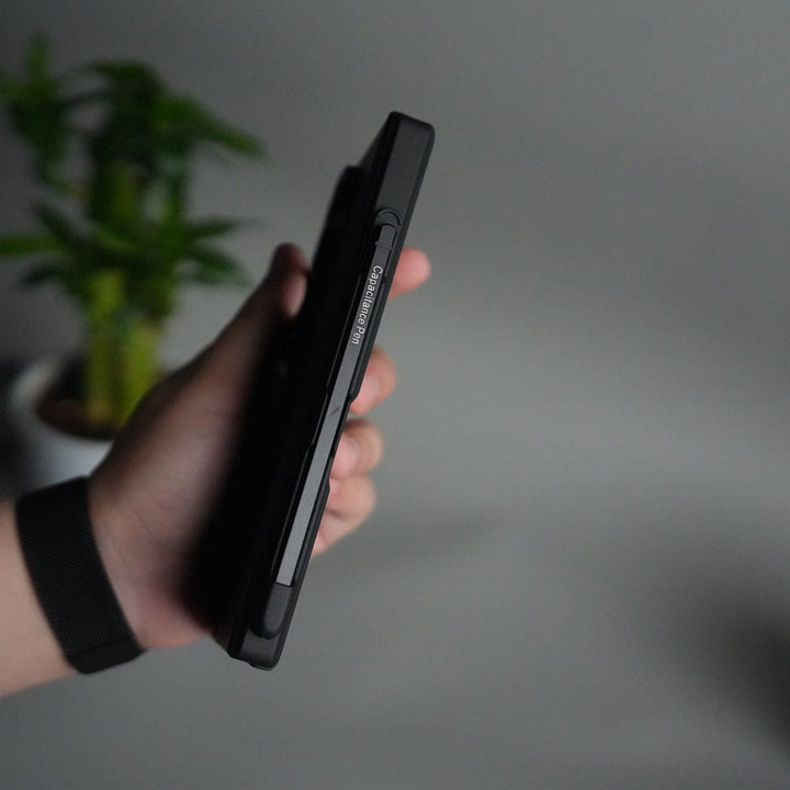 FRATO Samsung Z Fold 7 Glass Galaxy Z Fold 7 Case with S Pen Holder & Kickstand | Front + Back Protection Cover