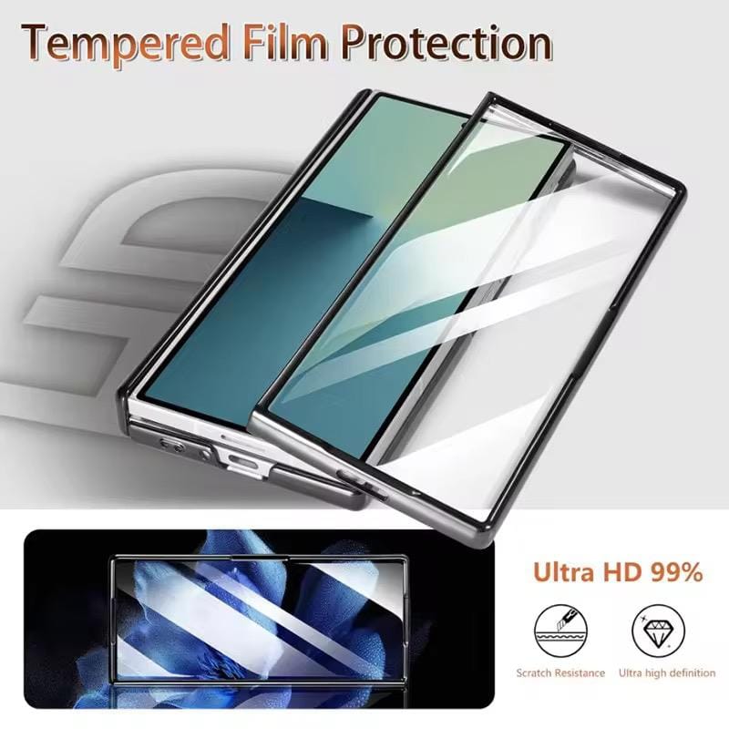 FRATO Samsung Z Fold 7 Glass Galaxy Z Fold 7 Magnetic PU Leather Flip Kickstand Credit Wallet Card Holder Slots Covers